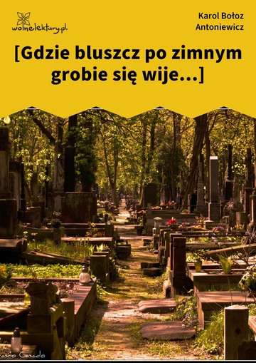 [Gdzie bluszcz po zimnym grobie się wije...]