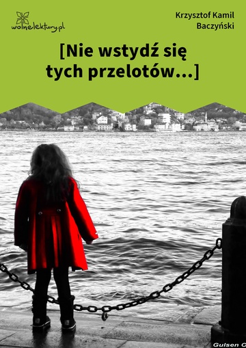 Krzysztof Kamil Baczyński, I część: krzyż człowieczy, [Nie wstydź się tych przelotów...]