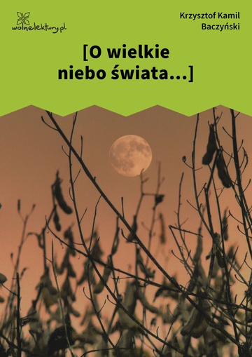 [O wielkie niebo świata...]