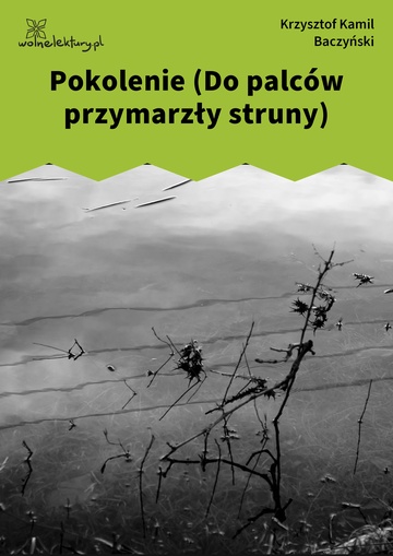 Krzysztof Kamil Baczyński, Pokolenie (Do palców przymarzły struny)