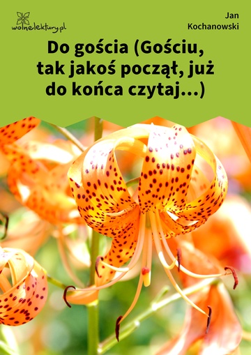 Do gościa (Gościu, tak jakoś począł, już do końca czytaj...)