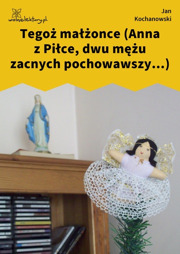 Tegoż małżonce (Anna z Piłce, dwu mężu zacnych pochowawszy...)