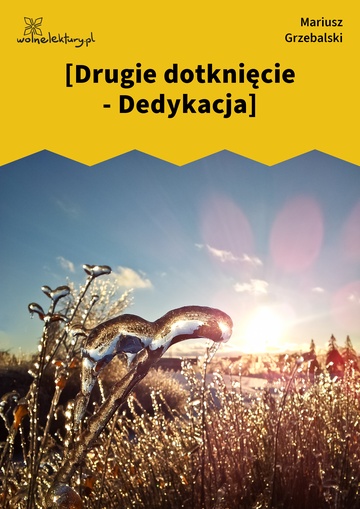 Mariusz Grzebalski, Drugie dotknięcie, [Drugie dotknięcie - Dedykacja]