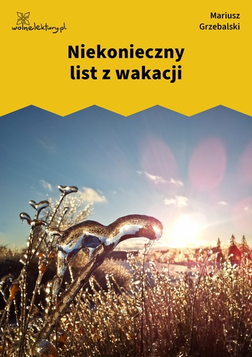 Mariusz Grzebalski, Drugie dotknięcie, Drugie dotknięcie, Niekonieczny list z wakacji