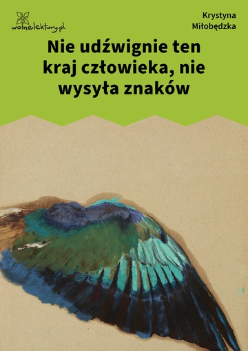 Krystyna Miłobędzka, Pokrewne, Nie udźwignie ten kraj człowieka, nie wysyła znaków