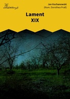 Jan Kochanowski – Lament XIX